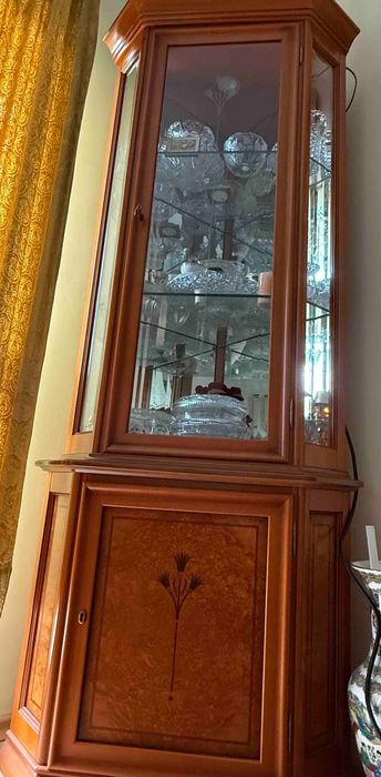 Масивен комплект Бюфет + Витрина + ТВ/Видео Шкаф