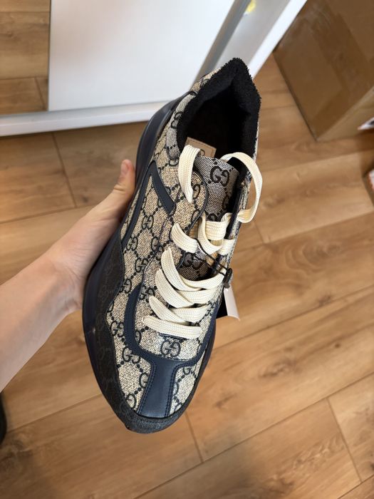 Gucci Rhyton Trainers Beige Blue Monogram