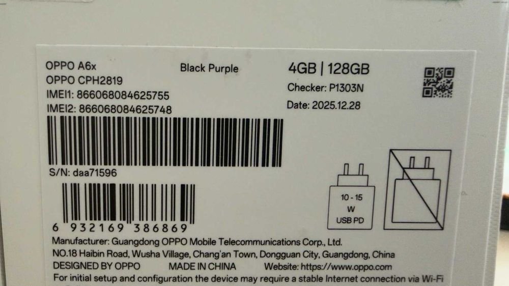 Мобилен телефон OPPO A6x Black Purple