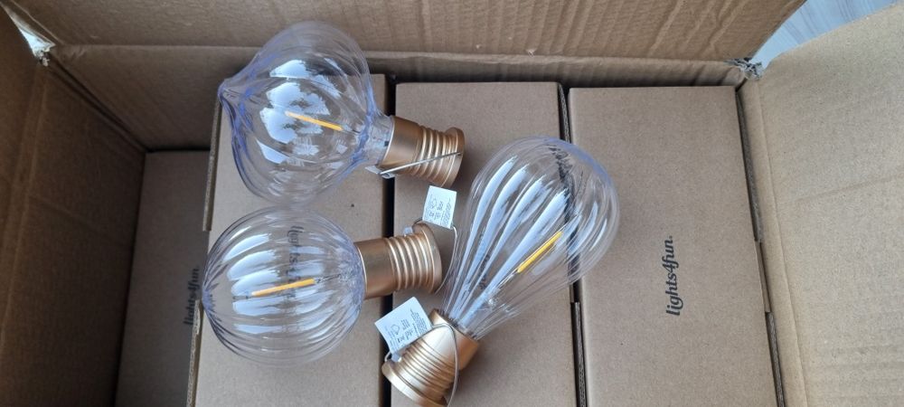 Комплект от 3 топли бели висящи соларни лампи