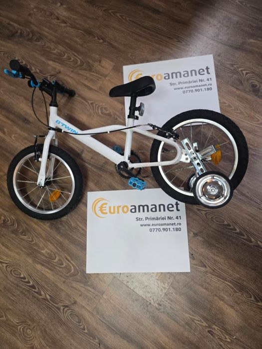 Bicicleta BTWIN 16 inch 4-6 ani DISCOVER 100 Alb Copii -P-