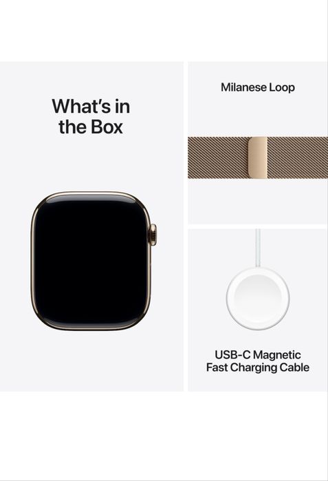 Apple watch 10, GPS, cellular, Titanium Gold, 46 mm, curea marime M/ L