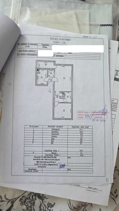Apartament 2 camere Centru, parter, balcon, centrala termica