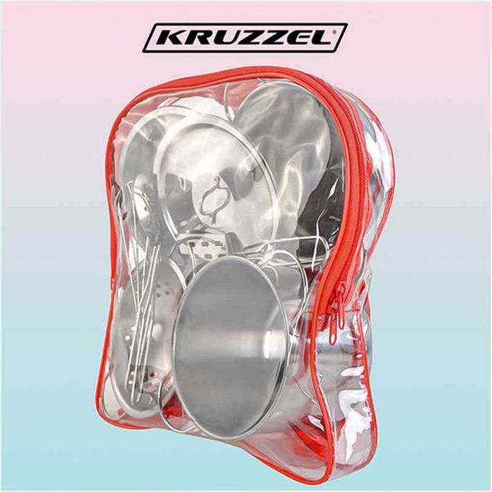 Детски метален комплект за готвене с раница – 13 части