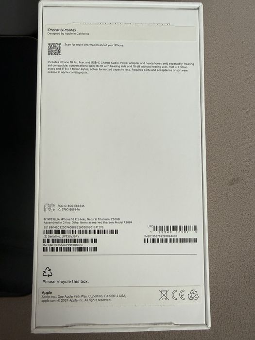 Iphone 16 Pro Max Natural Titanium 256gb