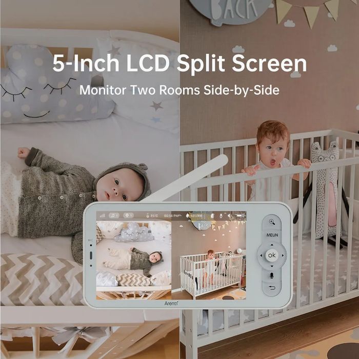Monitor pentru bebeluși Arenti AInanny cu 2 camere și ecran LCD