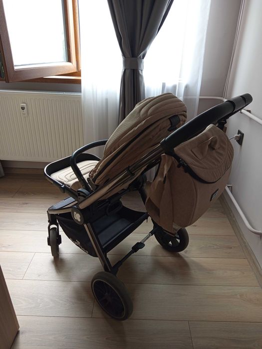 Комбинирана детска количка 3 в 1 KikkaBoo - Vicenza,Premium Beige