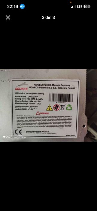 Baterii  36 v ,48v,60v,72v