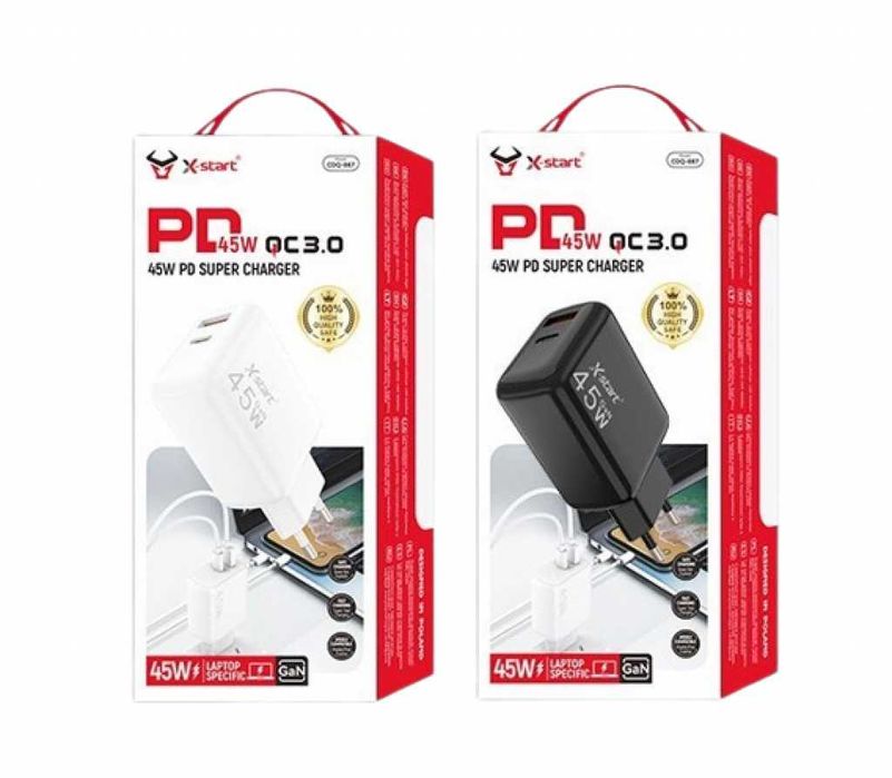 Зарядно за бързо зареждане Type-C+USB-A