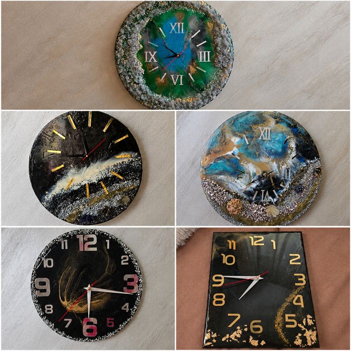 Vand ceasuri de perete din rasina epoxidica lucratr manual
