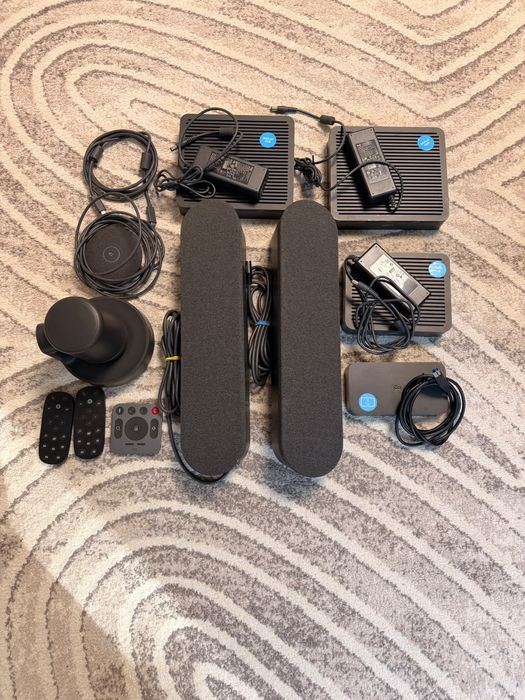 Sistem Logitech Rally 4K complet – Camera PTZ, 2x Speaker, Mic Pod, Hub-uri + Swytch
