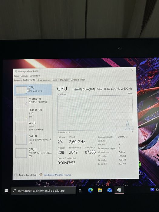 Laptop gaming| i7gen6| 16gb ram ddr4| GTX1060 6gb