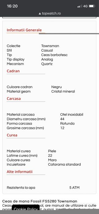 Ceas Fossil Townsman FS5280