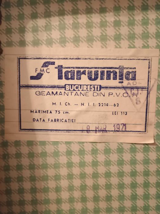 Valiza Geamantan Carton Vintage 1971