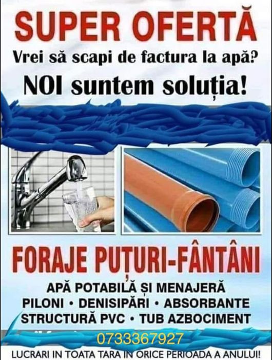 Foraje puțuri apa