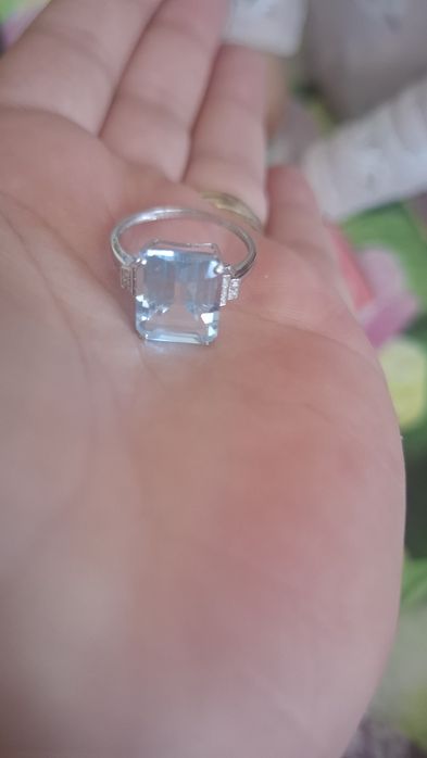 Inel aur 14k cu topaz si diamante
