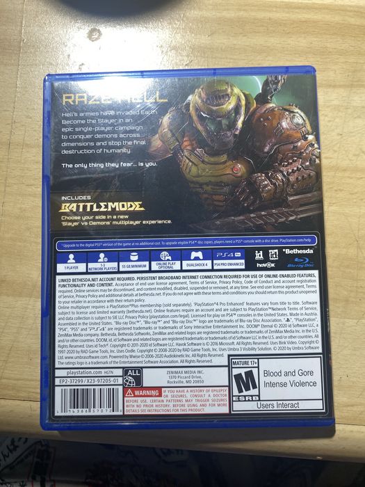 Продам диск doom eternal ps4/ps5