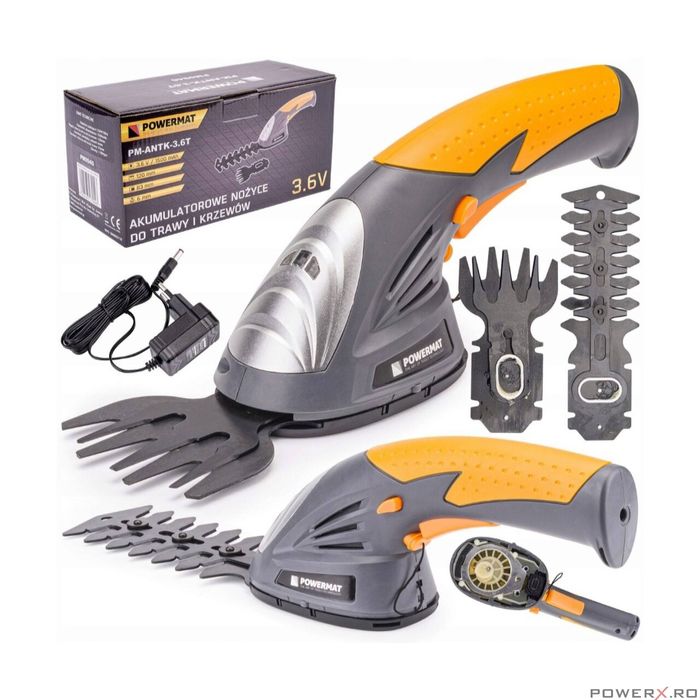 Foarfeca cu baterie pentru iarba si arbusti, 3.6 V, Powermat