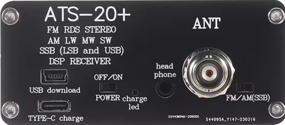 ATS 20+, 0.96 inch, 800mAh, metal, pentru FM, AM, LW, SW, SSB