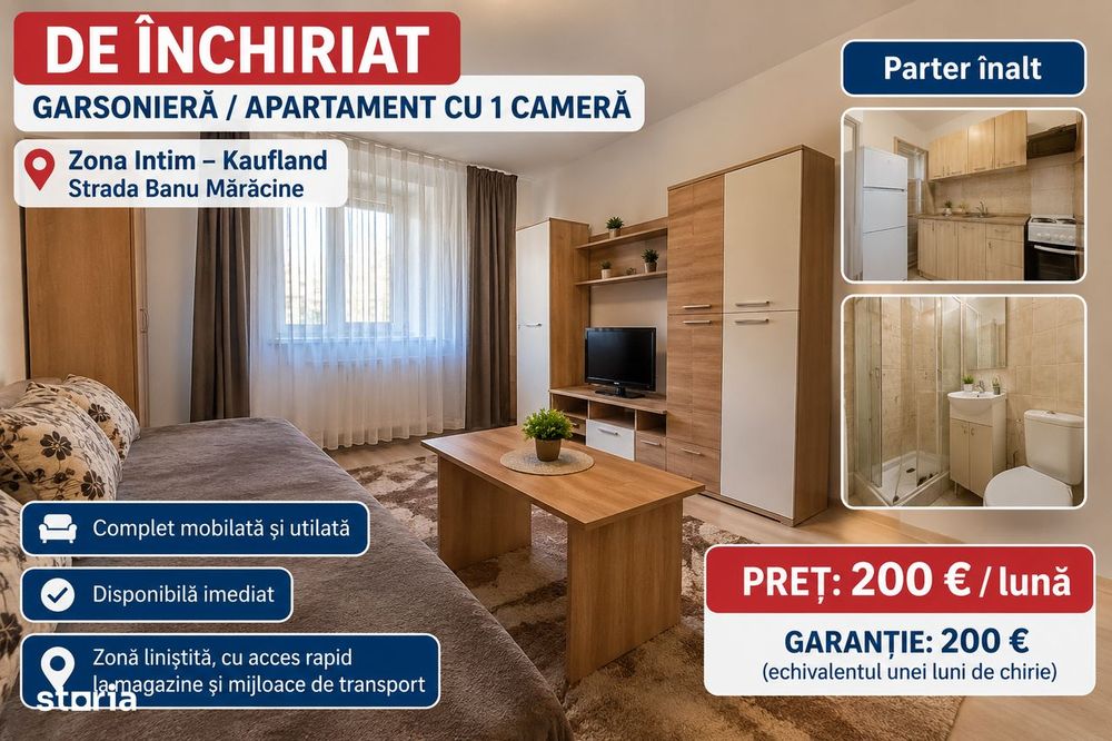 Apartament 1 camera Banul Maracine (Laufland)