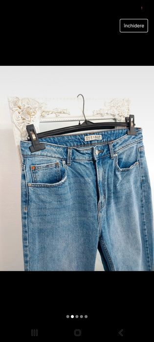 Blugi mom fit damă Denim