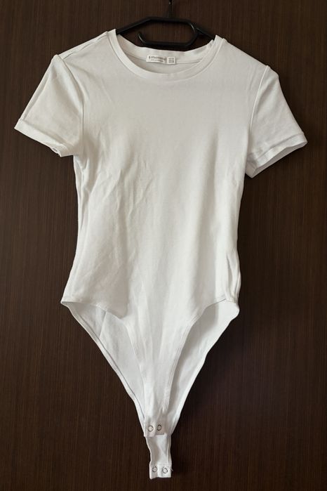 Body alb dama maneca scurta
