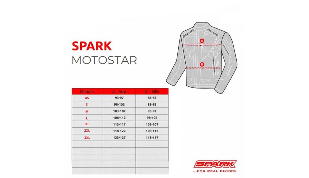Geaca moto piele NOUA cu protectii complete, aerisiri, Spark Motostar