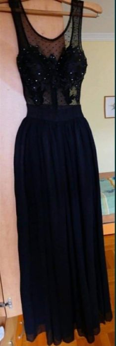 Черна бална рокля+ подарък чанта