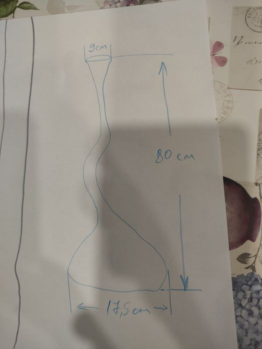 Vază mare sticlă rasucită 80 cm