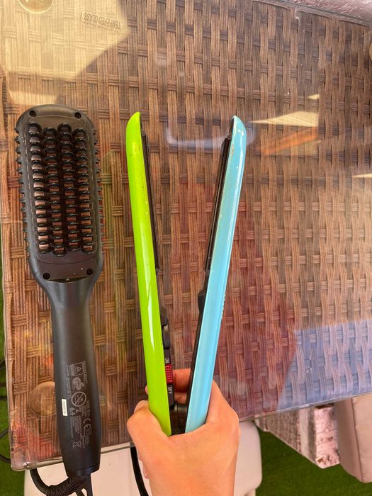 Преса и четка за изправяне на коса