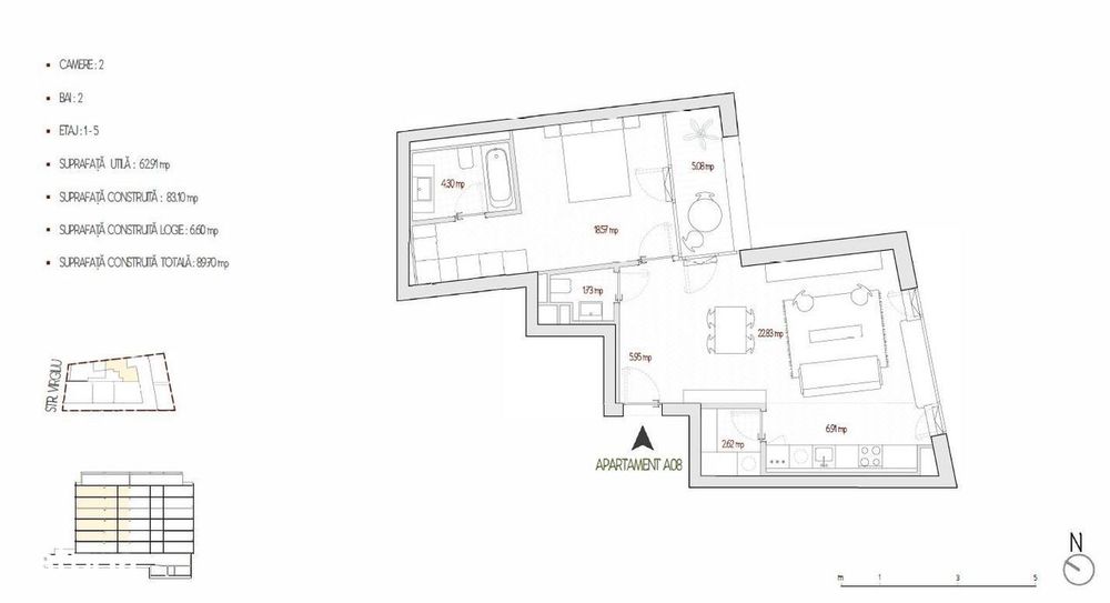 2 Camere || 2 Bai || Bucatarie Separata || Virgiliu