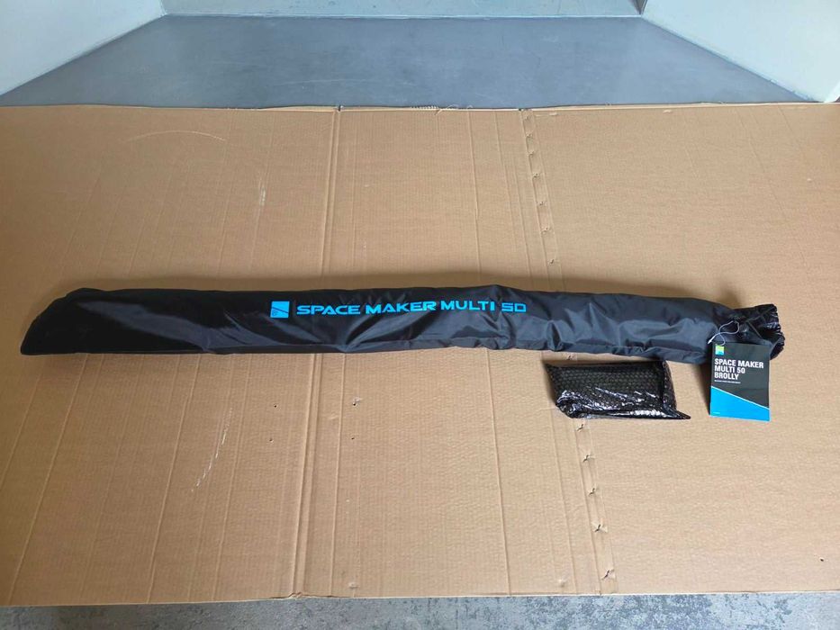 Риболовен чадър „Preston Space Maker Multi 50 Brolly“, с оригинален калъф и принадлежности