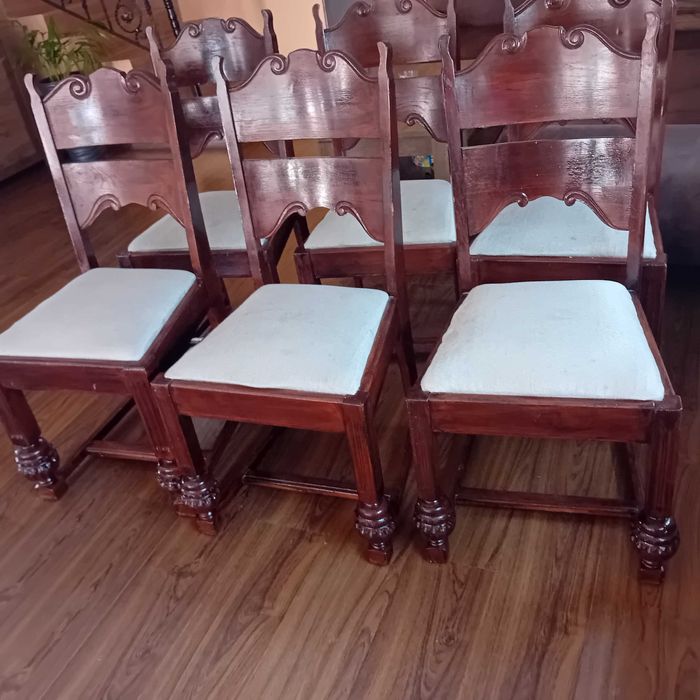 Scaune lemn masiv rustice sculptate