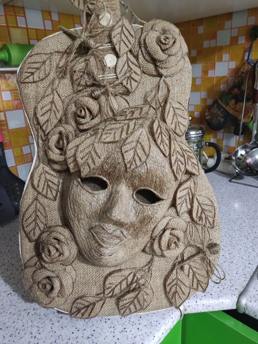 Гитара - картина из джутовой нити