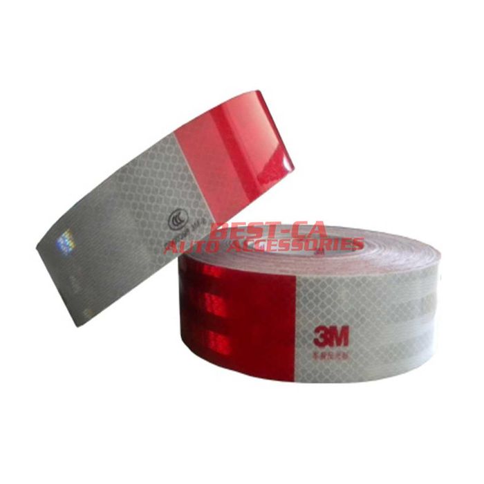3M premium rola banda reflectorizanta tip fagure rosu cu alb 45m x 5cm