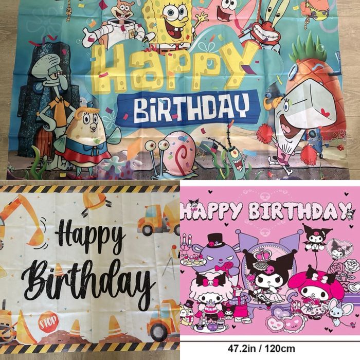 Banner Spongebob/Kuromi/Constructii