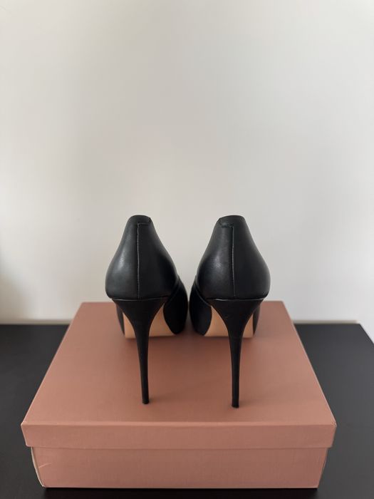 Fabiano елегантни черни обувки/токчета от естествена кожа