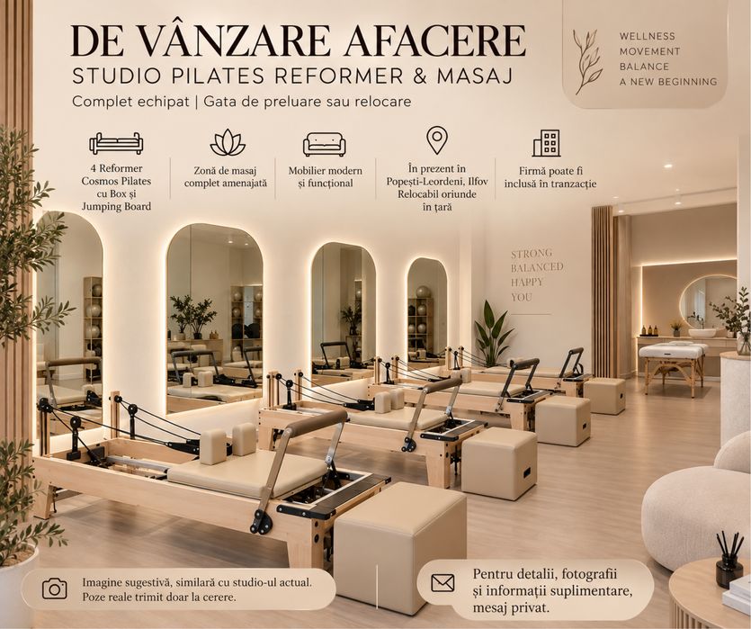 Studio de pilates reformer si masaj - complet utilat