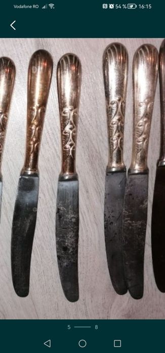 Set de 72 tacâmuri Platineta anii 60 alpaca argintata