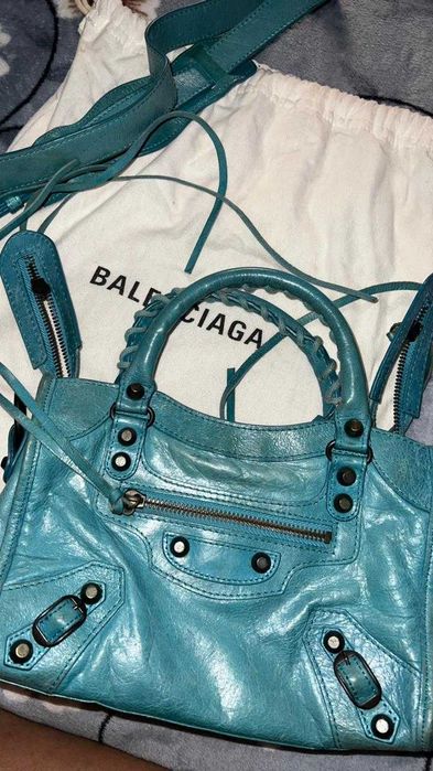 Mini City handbag Turquoise