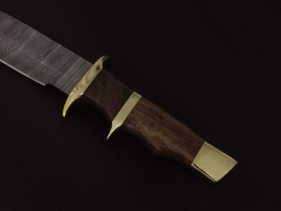 Промоция: Ръчно изработен ловен нож от дамаска стомана - 33см