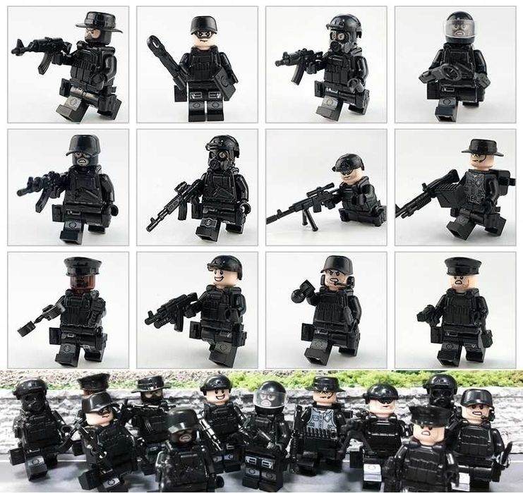 Set 12 Minifigurine tip Lego City Police SWAT Team cu multe arme