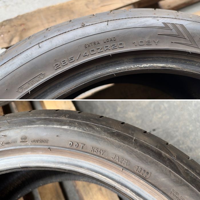 4бр. Летни Спорт-Пакет Гуми С Борд 255/45ZR/20 и *MO* 285/40ZR/20 -FALKEN + DUNLOP- DOT:4921+1322- 5.8мм+6.6мм