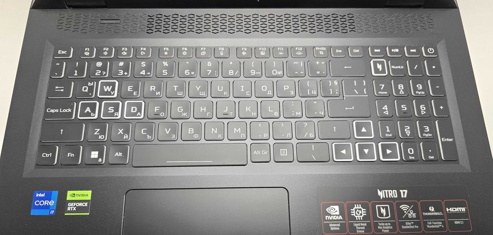 Acer Nitro 17 AN17-51  i7 13620H/32GB/1TB SSD/RTX 4060-8GB/QHD/RGB Подсветка