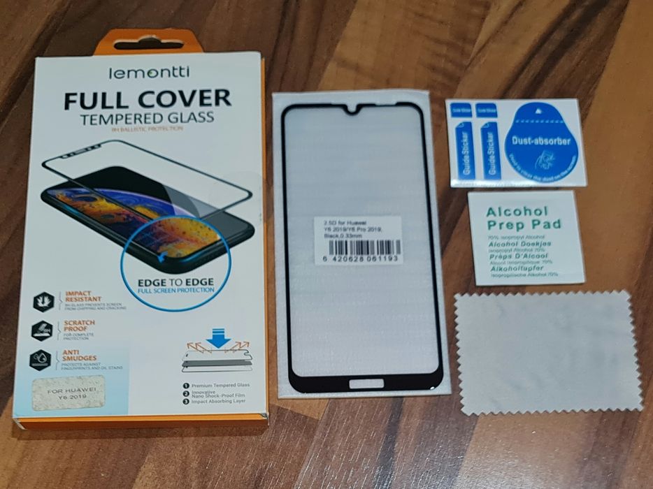Folie sticla full cover originala Lemontti Huawei Y6 Y6s Y6 Pro 2019