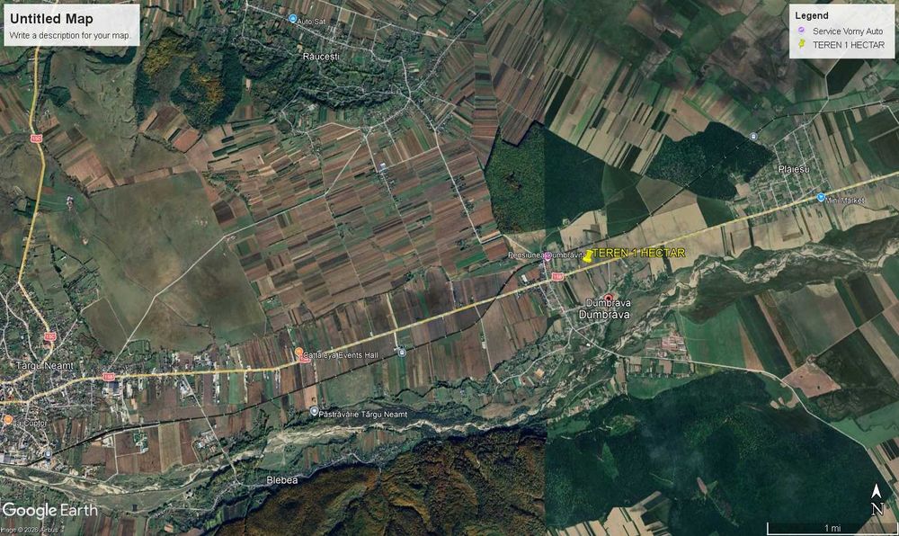 Teren 1 hectar la DN 15B -Deschidere 39 ml - Investitie Comerciala