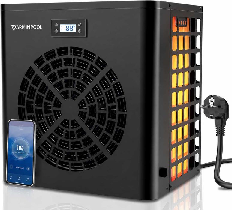Нова Термопомпа за басейн 5.4 kW VARMINPOOL, отопление/охлаждане, WiFi
