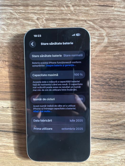 Iphone 16 128 100% capacitate cu tot cu cutie