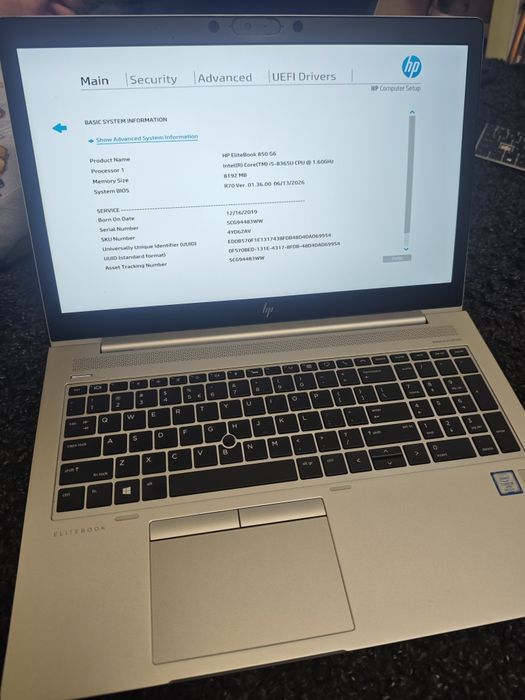 Laptop HP 850  g3,g6 ,g7,g8 Intel gen 10 și ryzen 5 pro 8gb ssd256
