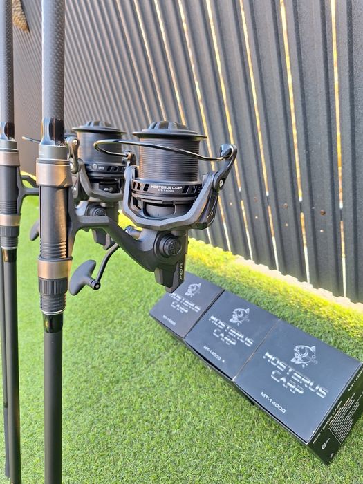 Set 4 Lansete FL EXCIA 3.90m 3.5lbs 2seg + 2 mulinete MT 14000 8+1 rul